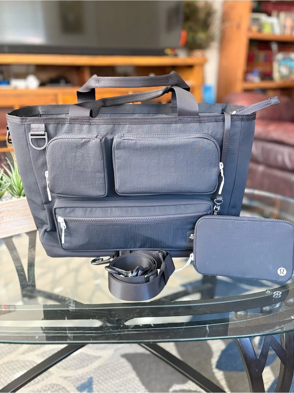 lululemon athletica Men’s Black Utility Tote with Front Pouches
